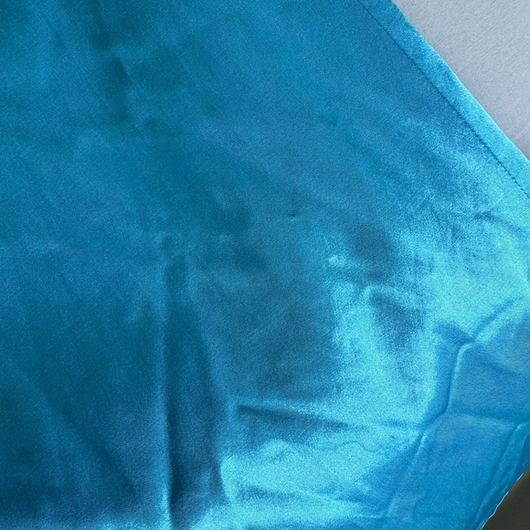 STAUD Small Sidney Satin Blue Maxi Dress Halter Open Back - Picture 9 of 12